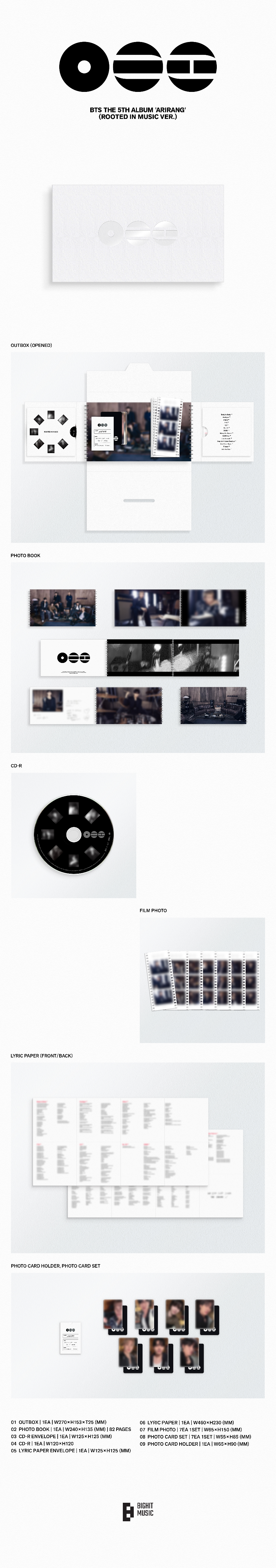 BTS - BTS The 5th Album 'ARIRANG' (Rooted in Music Ver.) - CD